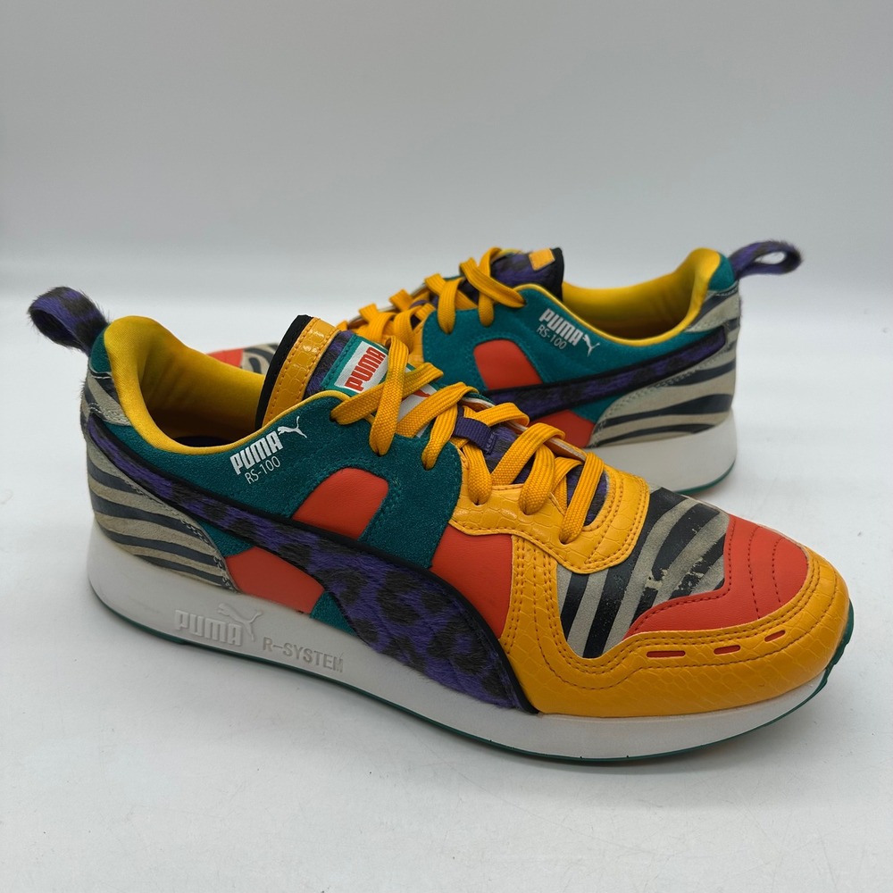 Puma 368265-01 Mens Size 10 Multi Color RS-100 "Animal" Zebra Lifestyle Sneakers